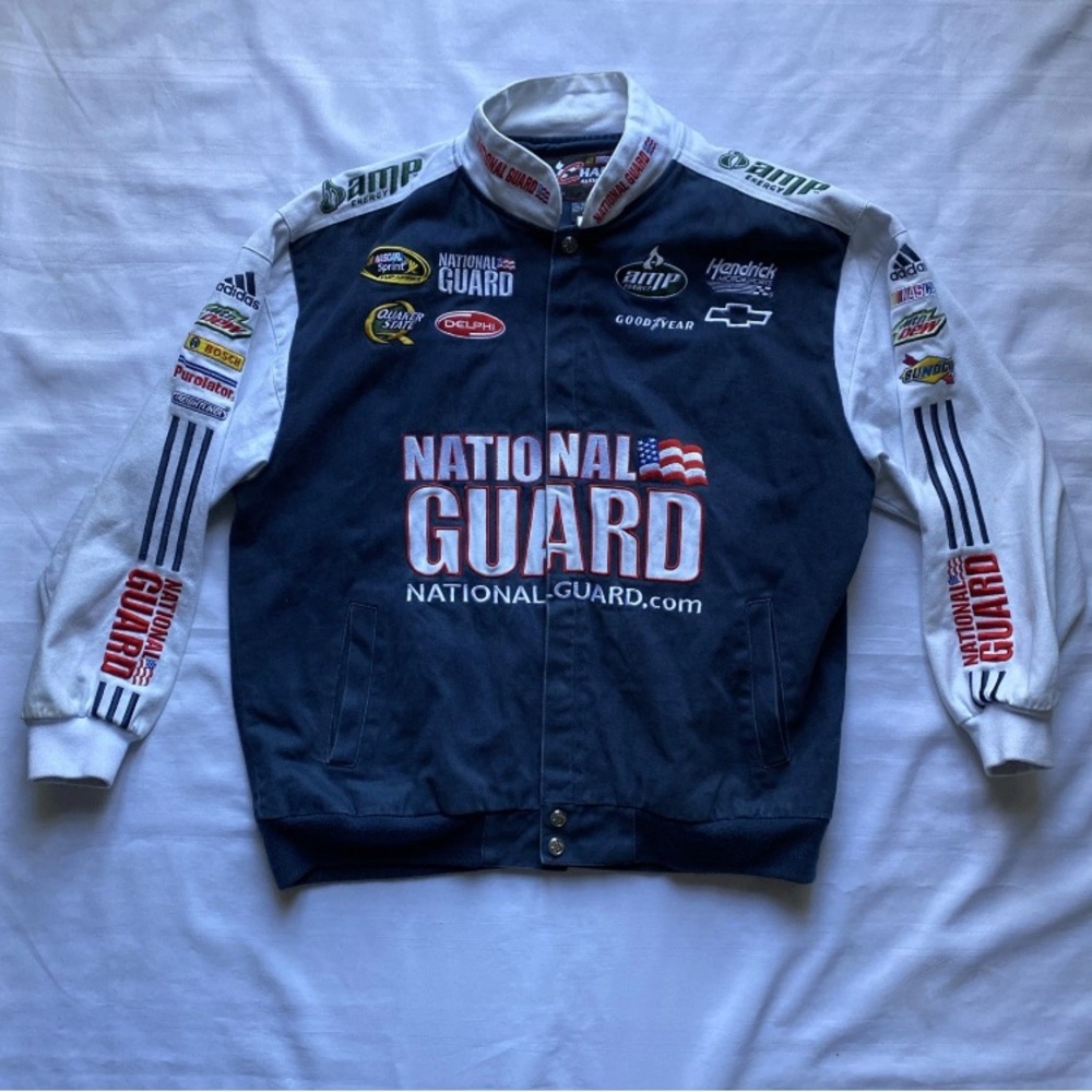 NASCAR Dale Earnhardt Jr National Guard Chase Authentic Nascar Denim Jacket XL